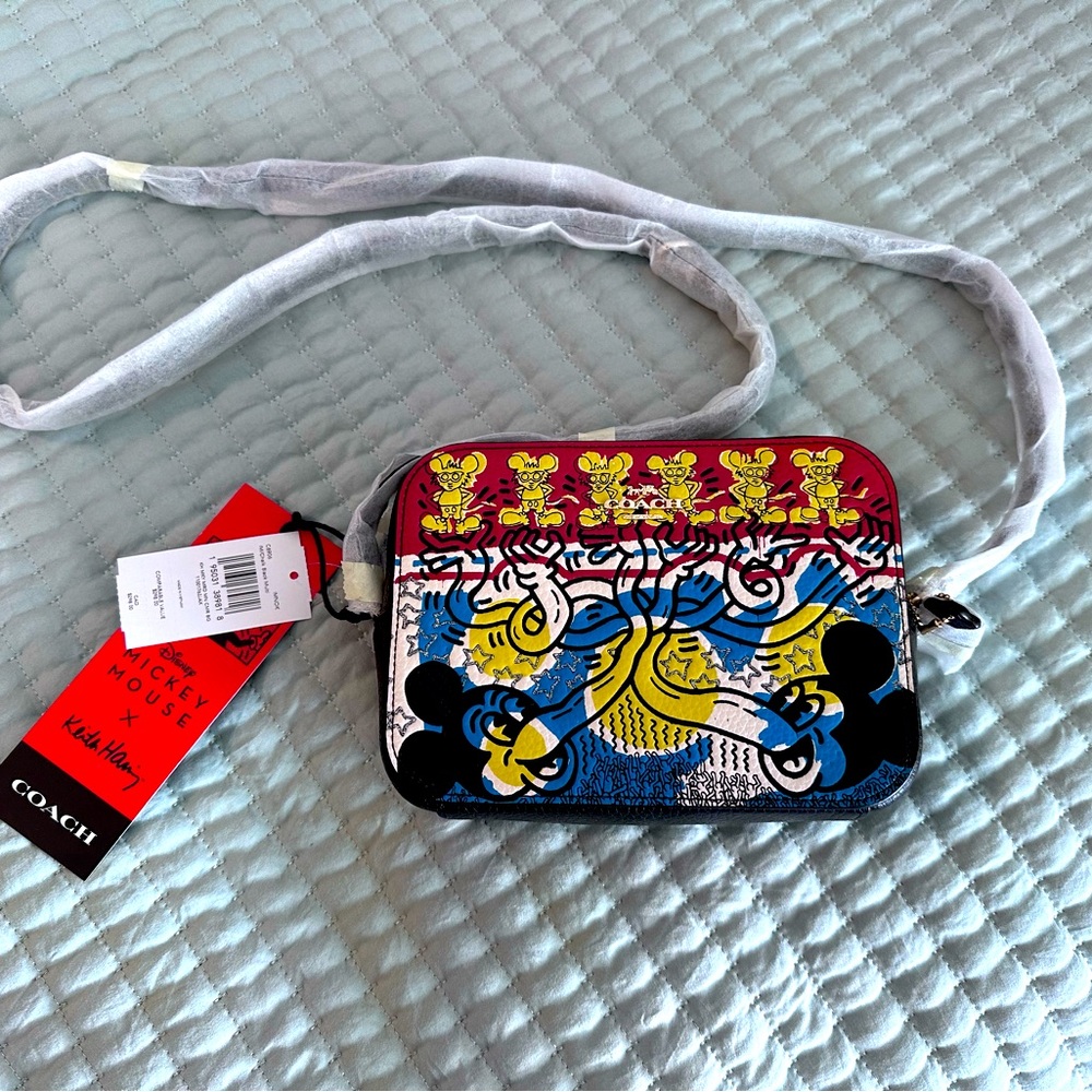 NWT COACH Disney Keith Haring Mickey Crossbody